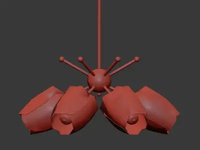 Ocean chandelier with flowers 3D model