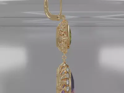 Golden Aurelis earrings 3D model jewelry 3D model