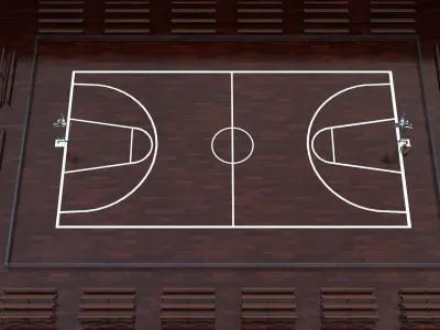 basketball court for school or college Free 3D model