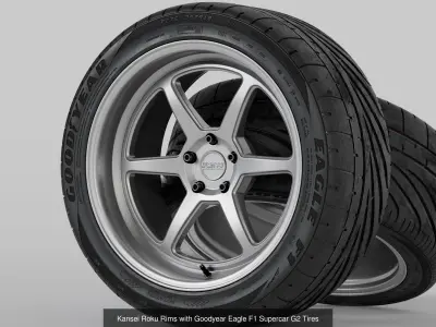 7 Kansei Rims with Tyres  3D Model Pack