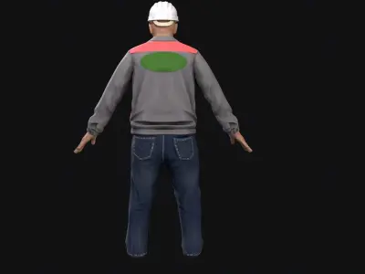 Factory worker low poly Low-poly 3D model