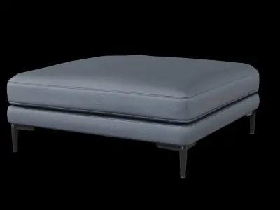 Harper Ottoman Satin fabric Low-poly 3D model