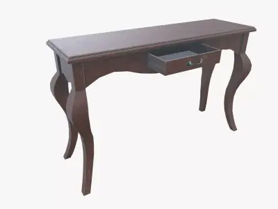 Wooden Desk Side Dressing Table Low-poly 3D model