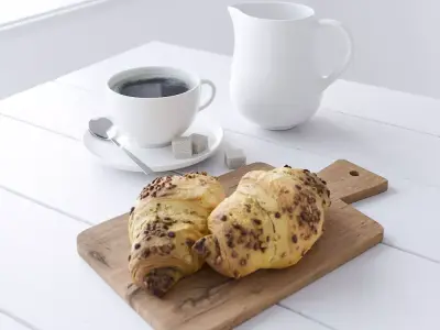 Decor Set Chocolate Croissant 3D model