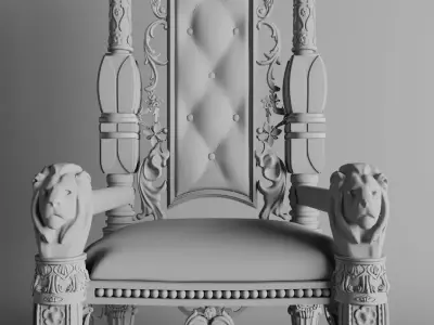 Royal Thron Chair 3D model 02 3D model