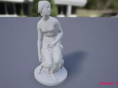 Nymph Statuette Low-poly 3D model