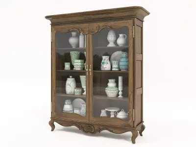 Classic Display Cabinet and Decoration 9 3D model