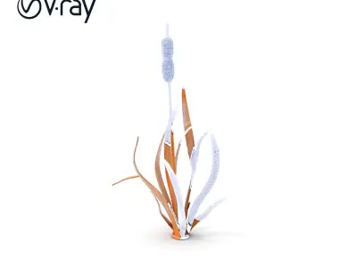 Metallic Cattail Sculpture D Model Pack Low-poly 3D model