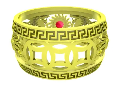 Luxury Dragon Greek Key Ring 3D Model 4169 3D print model