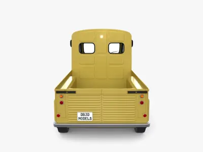 Generic 40s Van Pick Up with interior v3 3D model