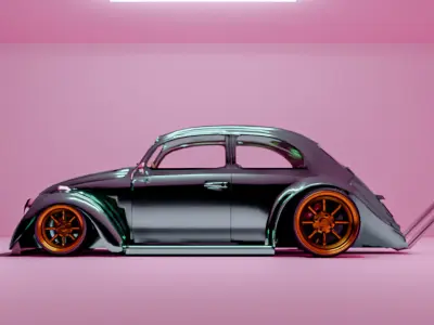 VW Beetles Bosozoku Style 3D model