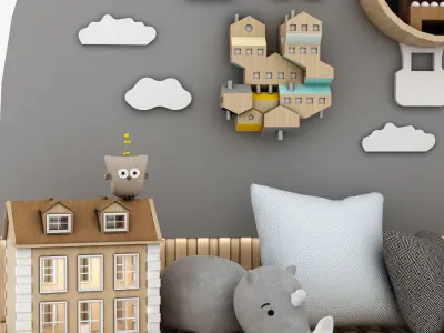 toys and furniture set  Low-poly 3D model