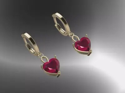 Heart Earring 3D print model purchase