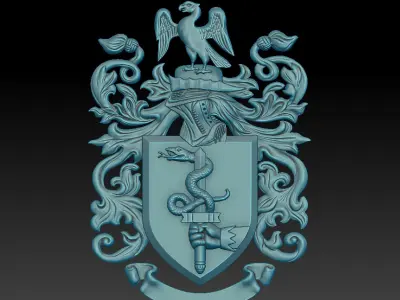 Coats of arms-family crest 3D print model