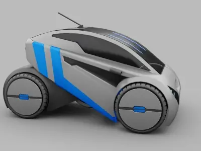 sci-fi city car 3D model