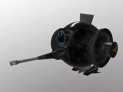 BattleBot Balck 2 Free low-poly 3D model