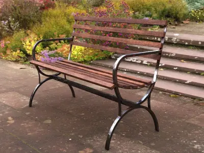 Park Bench Low-poly 3D model