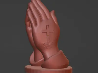 Minimalist Praying Hands  Catholicism 3D print model