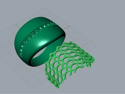 Wide ring with diamond model jr00137 3D print model