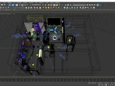 Living Kitchen Bedroom - Apartment of Mr C - Titan6 - Max 2021 3D model