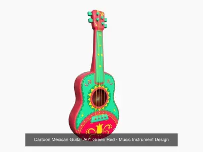 10 Cartoon Mexican Guitar Collection - Music Instrument Design