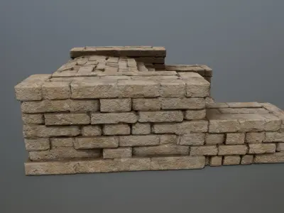 Ruin Stairs Low-poly 3D model