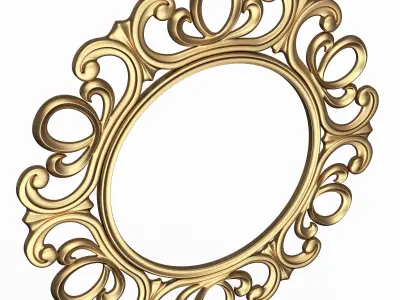 Classic Frame and Mirror 070 Low-poly 3D model