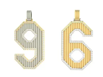 Pedant Numbers 6  and 9 SUPREME LEAGUE OF MAN S 3D print model