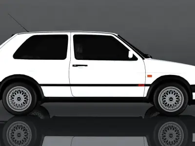 Volkswagen Golf GTI mk1 Low-poly 3D model