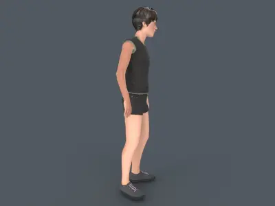 Young Boy Low-poly 3D model