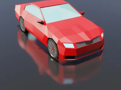 Red Sports Car Low-poly 3D model