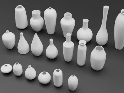 20 Modern Ceramic Flower Vases 3D model