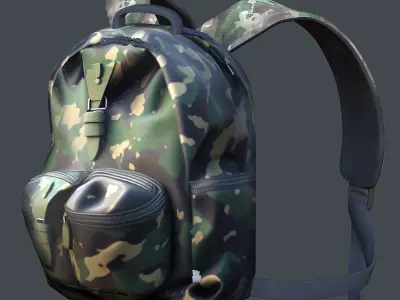 Backpack Camping Generic military human bag storqge baggage Low-poly 3D model
