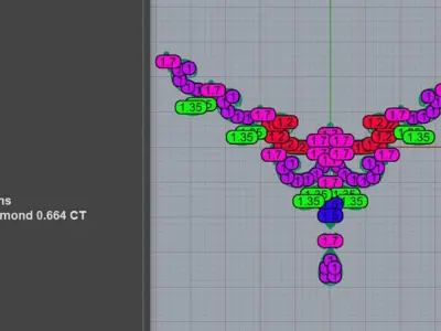 Dazzling Beaded Floral Necklace 3D print model