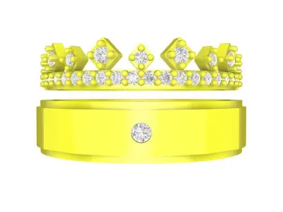 A7960 Diamond Wedding Ring 3D Model 3D print model
