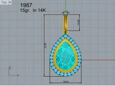 Pear Halo Pendant 1987 3D print model