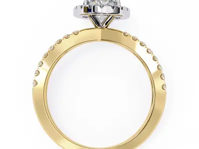 Classic Crisscross Oval diamond halo setting eternity ring  3D print model