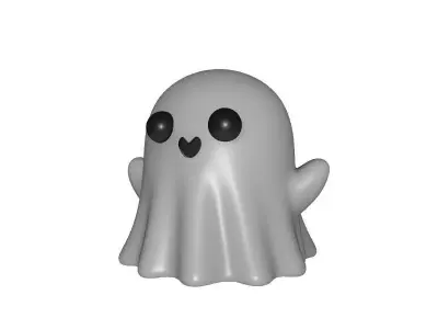 White Ghost Horror Halloween 3D Printed Spooky Decor Model 3D print model