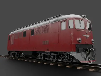 Diesel locomotive LDE Low-poly 3D model