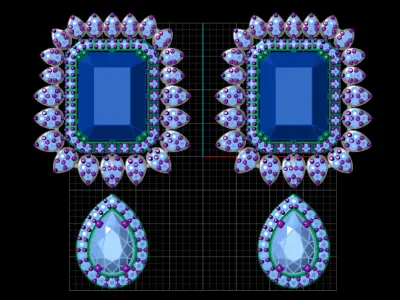 STYLISH GOLD EARINGS Low-poly 3D model