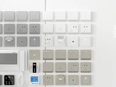 Modern Socket Switch Panel 3D model
