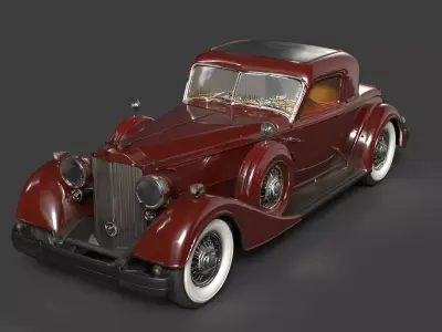 Chinese Vintage Car Figure  Low-poly 3D model