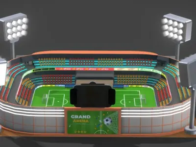 Cartoony football stadium 3D model