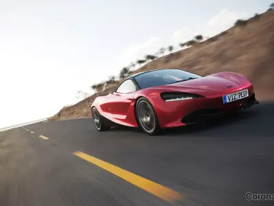 Sport car next to shore scene SWR 3D model