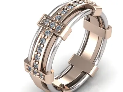 Wedding Jewelry Gold Engagement Ring 3D print model