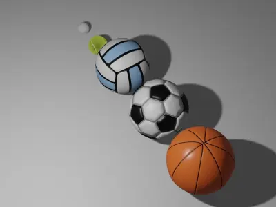 Sports Balls 3D model