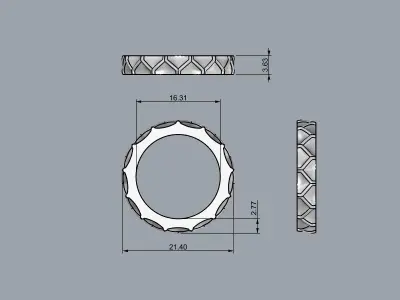 Cutting Ring 26 faces 3D print model 3D print model
