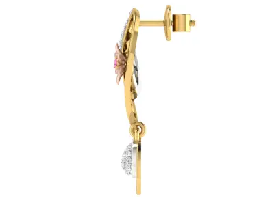 Women Flower Drop Earring  3D print model
