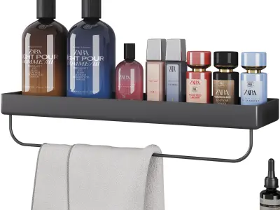 Bathroom decor set 04 Low-poly 3D model