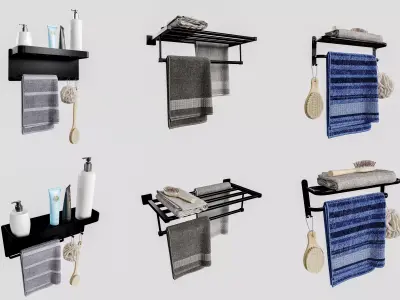 Bath Shelves Low-poly 3D model